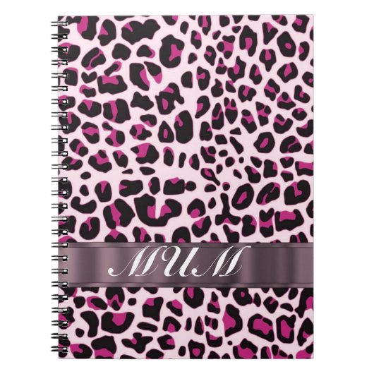 Rosa Leopard drucken personalisierte Mütter Notizblock (Vorderseite)
