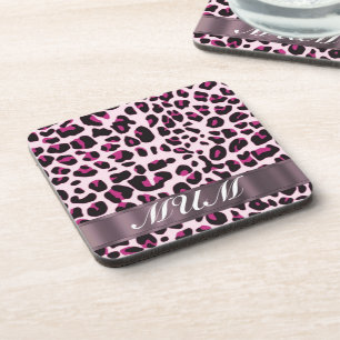 Rosa Leopard drucken personalisierte Mütter Untersetzer