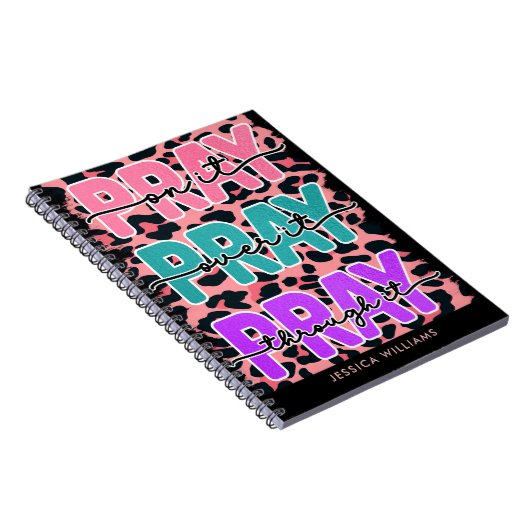 Rosa Leopard Druckgebet Spiral Foto Notebook Notizblock (Rechte Seite)