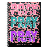 Rosa Leopard Druckgebet Spiral Foto Notebook Notizblock (Vorderseite)