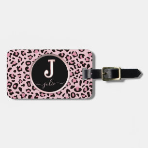 Rosa Leopard Druckschreiben J Gepäckanhänger