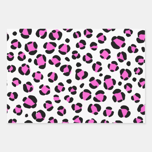 Rosa Leopard-Farbe Geschenkpapier Set (Vorderseite 2)