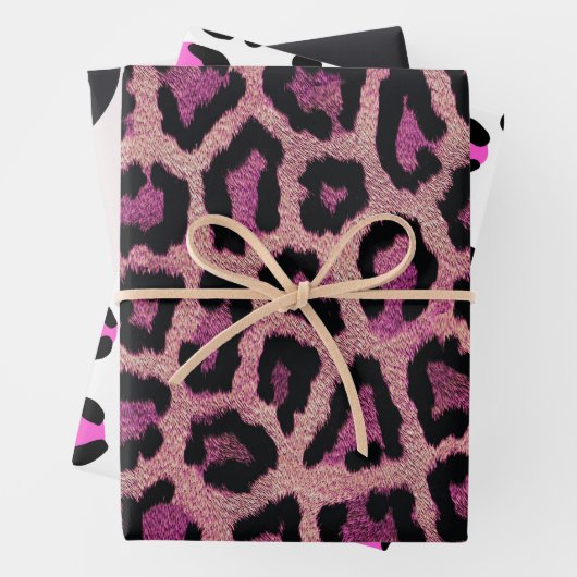 Rosa Leopard-Farbe Geschenkpapier Set (Beispiel)