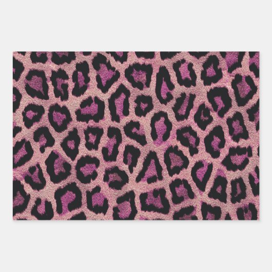Rosa Leopard-Farbe Geschenkpapier Set (Vorderseite)