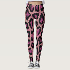 Rosa Leopard-Farbe Leggings