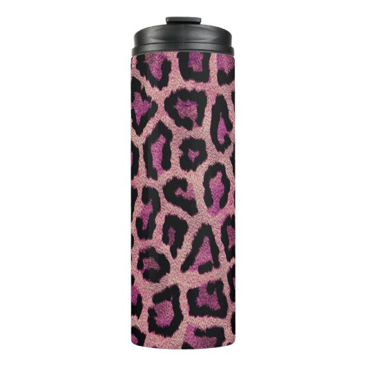 Rosa Leopard-Farbe Thermosbecher (Vorderseite)