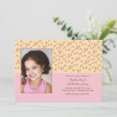 Rosa Leopard Foto Einladung (Stehend Vorderseite)