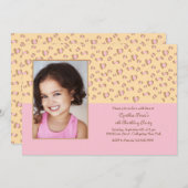 Rosa Leopard Foto Einladung (Vorne/Hinten)