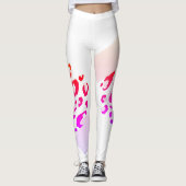  Rosa Leopard Geometrisch  Leggings (Vorderseite)