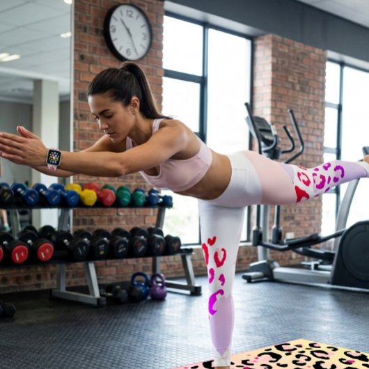  Rosa Leopard Geometrisch  Leggings