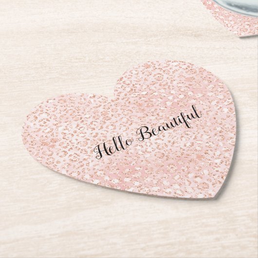 Rosa Leopard Glitzer Leopard Untersetzer (angewinkelt)