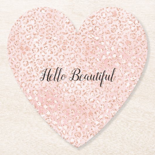 Rosa Leopard Glitzer Leopard Untersetzer (Vorderseite)