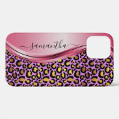 Rosa Leopard Handgeschriebener Name Metal Case-Mate iPhone Hülle (Rückseite (Horizontal))