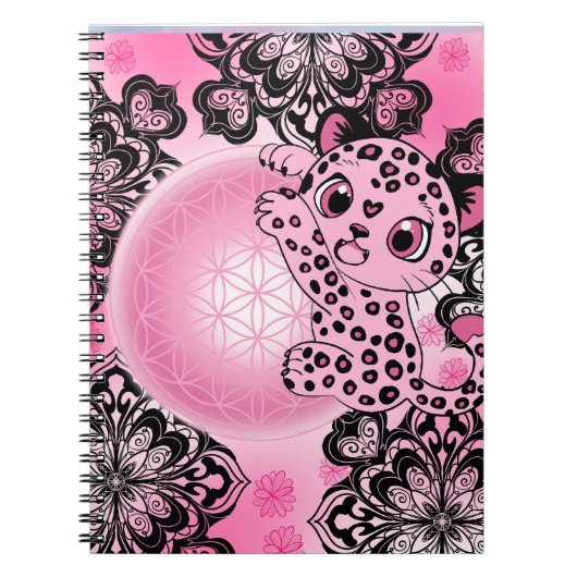 Rosa Leopard Harmonie Notizblock (Vorderseite)