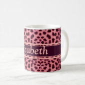 Rosa Leopard-Haut-Muster personifizieren Kaffeetasse (VorderseiteRechts)