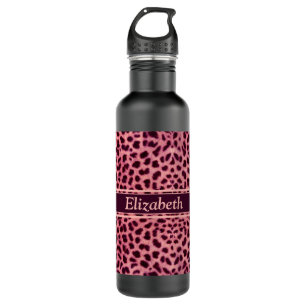 Rosa Leopard-Haut-Muster personifizieren Trinkflasche