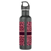 Rosa Leopard-Haut-Muster personifizieren Trinkflasche (Rückseite)