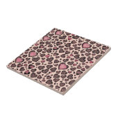 Rosa Leopard Herzmuster auf Blush Fliese (Seite)