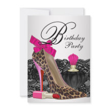 Rosa Leopard High Heel Shoe Girly Birthday Party