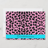 Rosa Leopard Junggeselinnen-Abschied Einladung (Rückseite)
