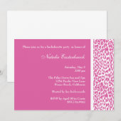 Rosa Leopard Junggeselinnen-Abschied Einladung (Vorne/Hinten)