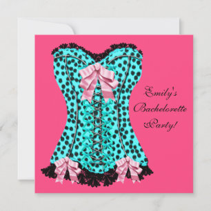 Rosa Leopard-Korsett-High-Heels-Junggesellinnenabs Einladung