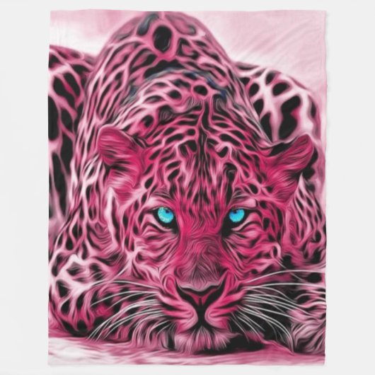 Rosa Leopard-kundenspezifische Fleece-Decke, groß Fleecedecke (Vorderseite)
