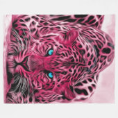 Rosa Leopard-kundenspezifische Fleece-Decke, groß Fleecedecke (Vorderseite (Horizontal))