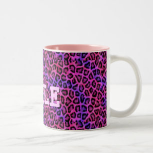 Rosa Leopard Lächelnarben Zweifarbige Tasse