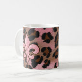 Rosa Leopard-Lilie Kaffeetasse (Vorderseite Links)