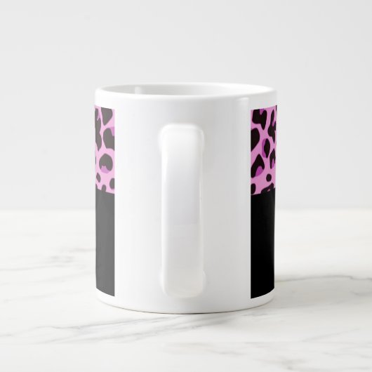 Rosa Leopard mit Bow und Diamond Jumbo-Tasse (Rückseite)