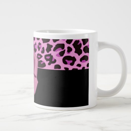 Rosa Leopard mit Bow und Diamond Jumbo-Tasse (Rechts)