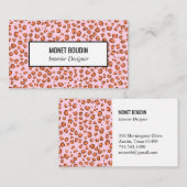Rosa Leopard Modern Custom Animal Print Visitenkarte (Vorne/Hinten)