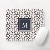 Rosa Leopard-Monogramm Mousepad (Mit Mouse)