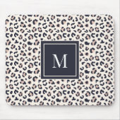 Rosa Leopard-Monogramm Mousepad (Vorne)