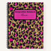 Rosa Leopard-Notebook Notizblock (Vorderseite)