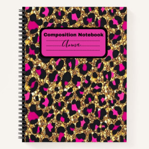 Rosa Leopard-Notebook Notizblock