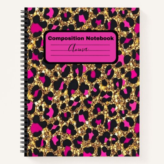 Rosa Leopard-Notebook Notizblock (Vorderseite)