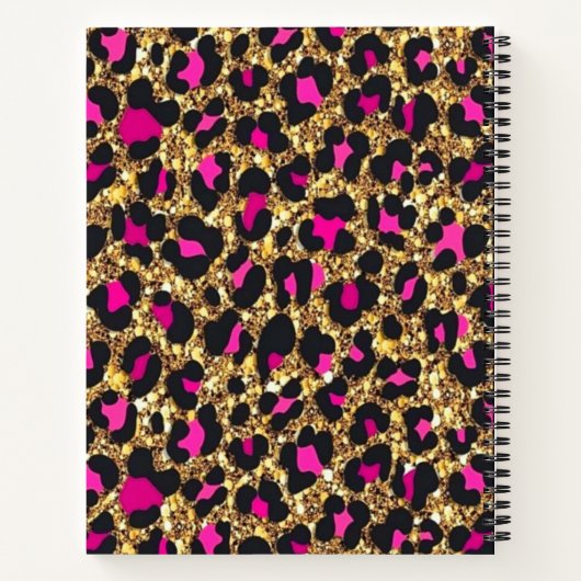 Rosa Leopard-Notebook Notizblock (Rückseite)
