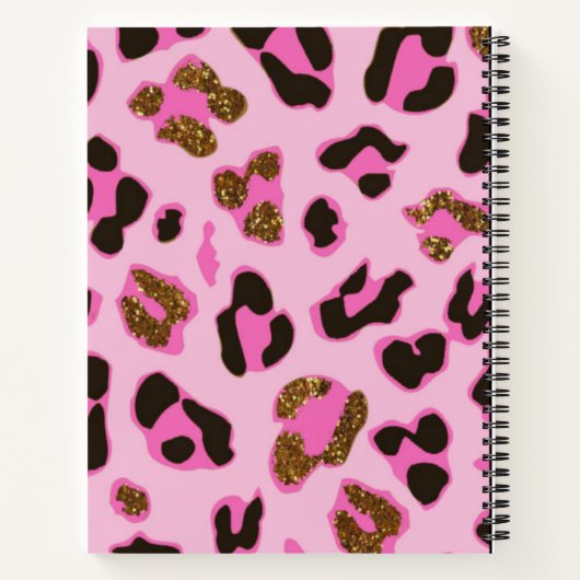 Rosa Leopard-Notebook  Notizblock (Rückseite)
