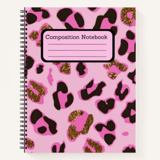 Rosa Leopard-Notebook Notizblock (Vorderseite)