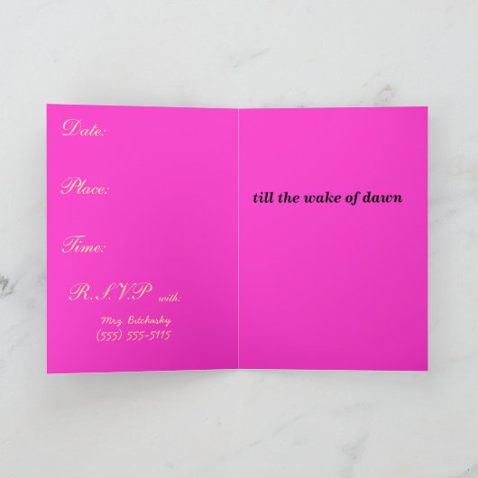 Rosa Leopard, Party wie ein ROCK STAR Biot... Einladung (Innenseite)