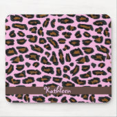 Rosa Leopard-Pelz Girly Mousepad (Vorne)