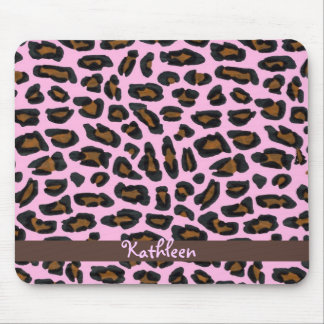Rosa Leopard-Pelz Girly Mousepad