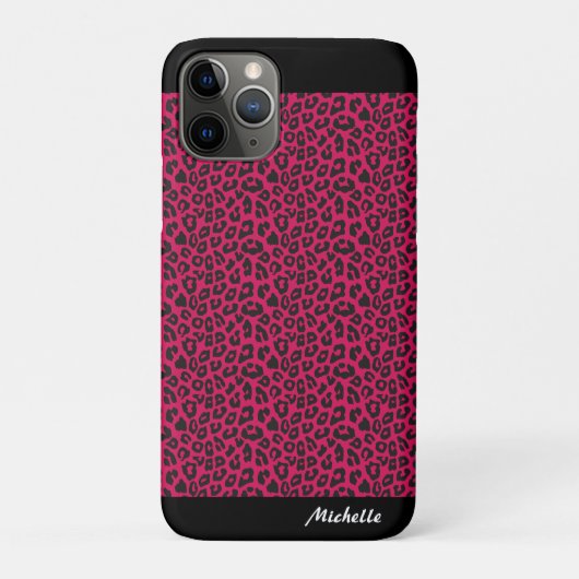 rosa Leopard Personalisiert Case-Mate iPhone Hülle (Rückseite)