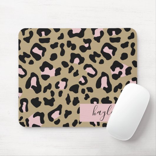 Rosa Leopard Personalisiert Mousepad (Mit Mouse)