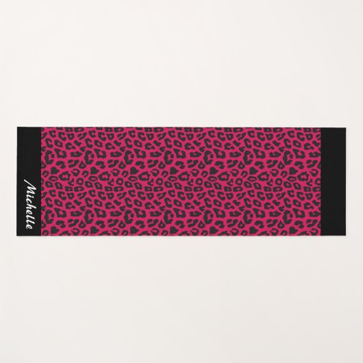 rosa Leopard Personalisiert Yogamatte (Vorderseite (Horizontal))