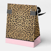 Rosa Leopard Princess Baby Dusche Geschenkschachtel (Rückseite)