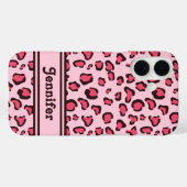 Rosa Leopard Print ähnlich mit Individuelle Name Case-Mate iPhone Hülle (Rückseite (Horizontal))