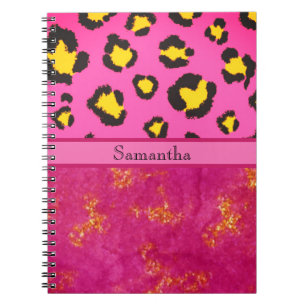 Rosa Leopard Print Animal Cheetah Trendy Chic Notizblock